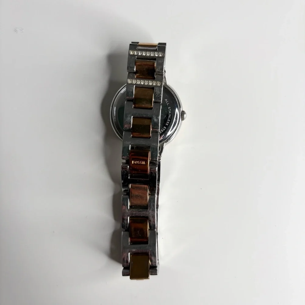 Fossil Womens Watch Silver Bronze Gemmed WR 5ATM ES3629